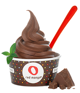 Cup of Red Mango chocolate yogurt
