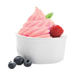 cup of raspberry frozen yogurt 